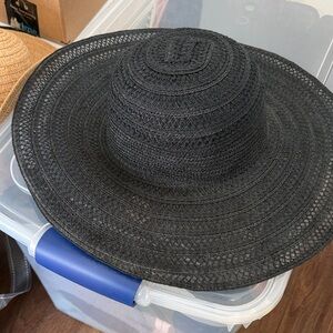 Hot in Hollywood Black Crochet Sun Hat